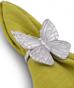 Arthur Court Butterfly And Flower Napkin Rings