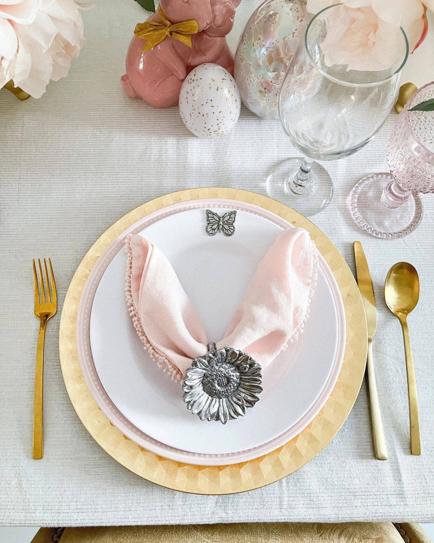 Arthur Court Butterfly And Flower Napkin Rings