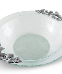 Arthur Court Butterfly Glass Salad Bowl Salad Bowls