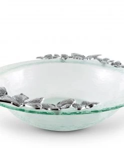 Arthur Court Butterfly Glass Salad Bowl Salad Bowls