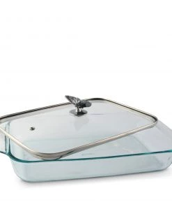 Arthur Court Butterfly Lid With Pyrex 3 Quart Baking Dish Casserole Servers