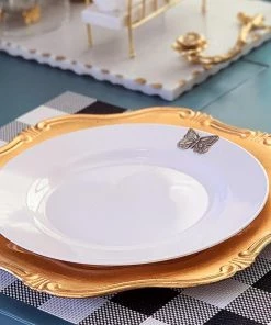 Arthur Court Butterfly Melamine Lunch Plates - Set Of 4