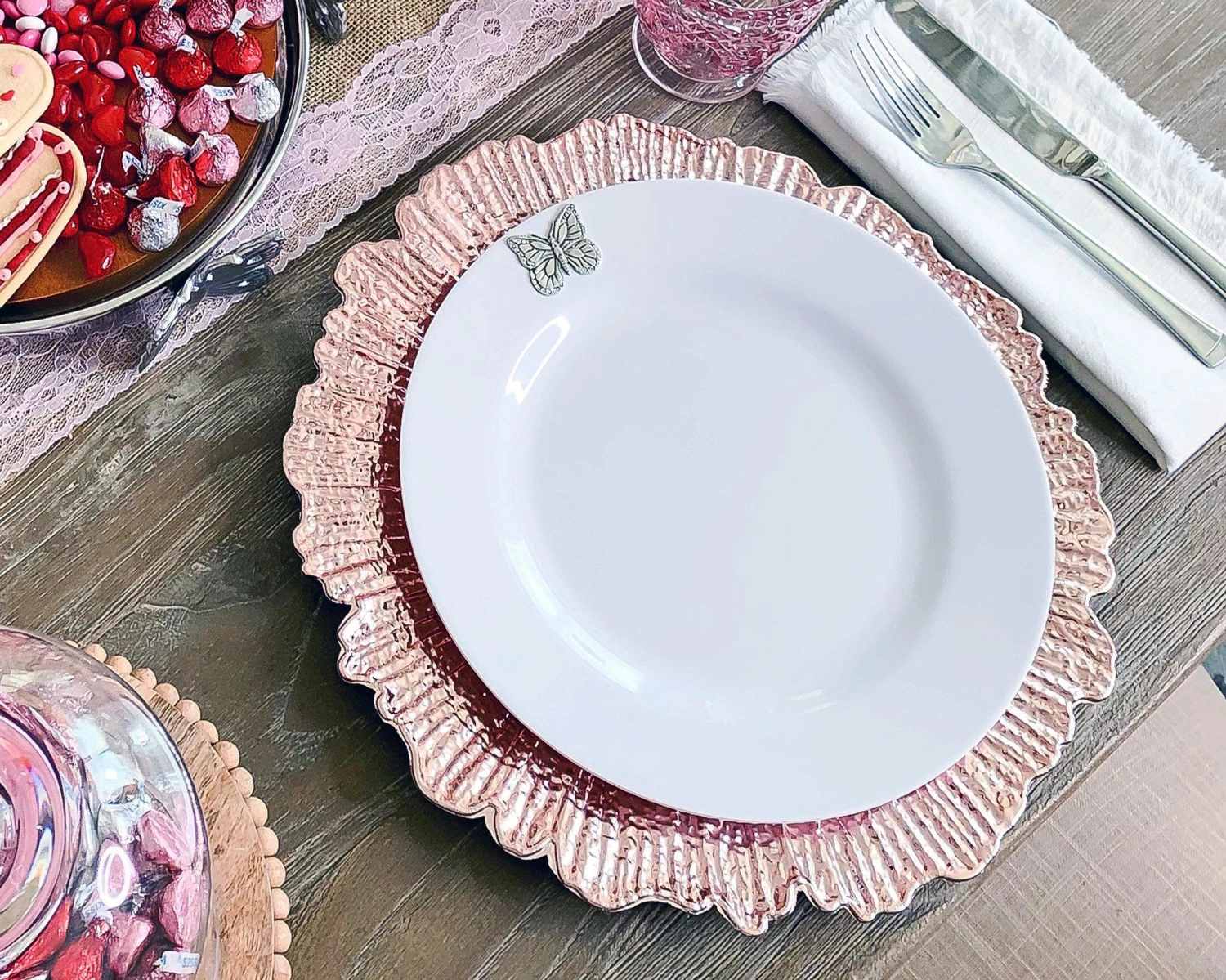 Arthur Court Butterfly Melamine Lunch Plates - Set Of 4