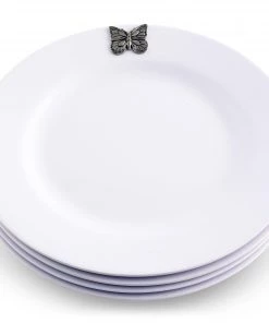 Arthur Court Butterfly Melamine Lunch Plates - Set Of 4