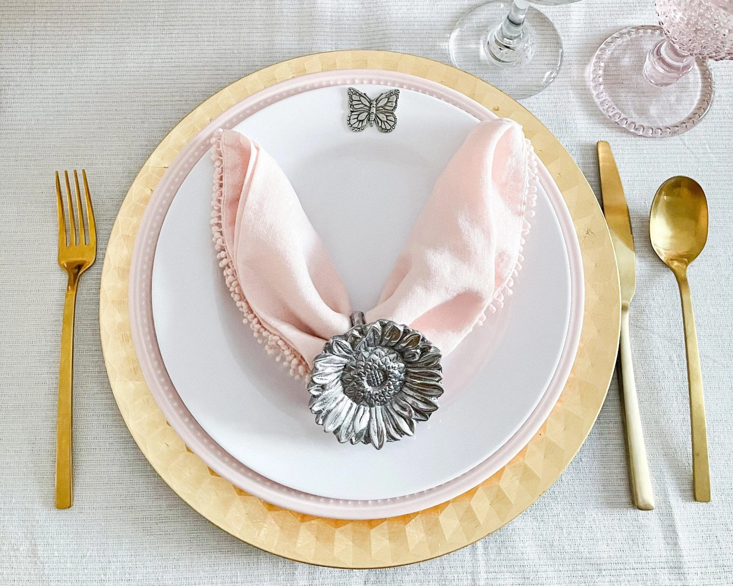 Arthur Court Butterfly Melamine Lunch Plates - Set Of 4