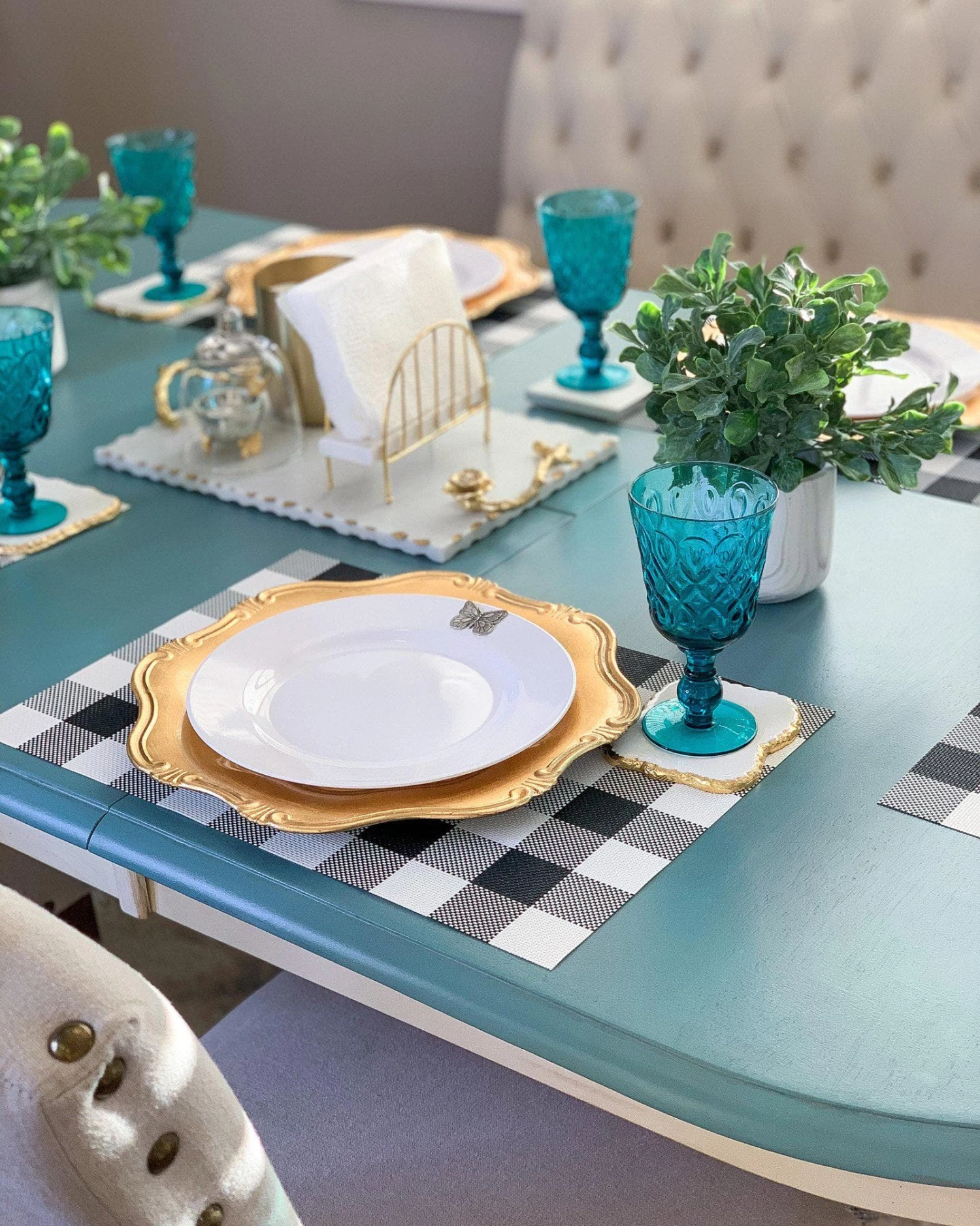 Arthur Court Butterfly Melamine Lunch Plates - Set Of 4