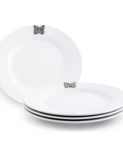 Arthur Court Butterfly Melamine Lunch Plates - Set Of 4
