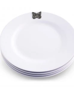 Arthur Court Butterfly Melamine Lunch Plates - Set Of 4