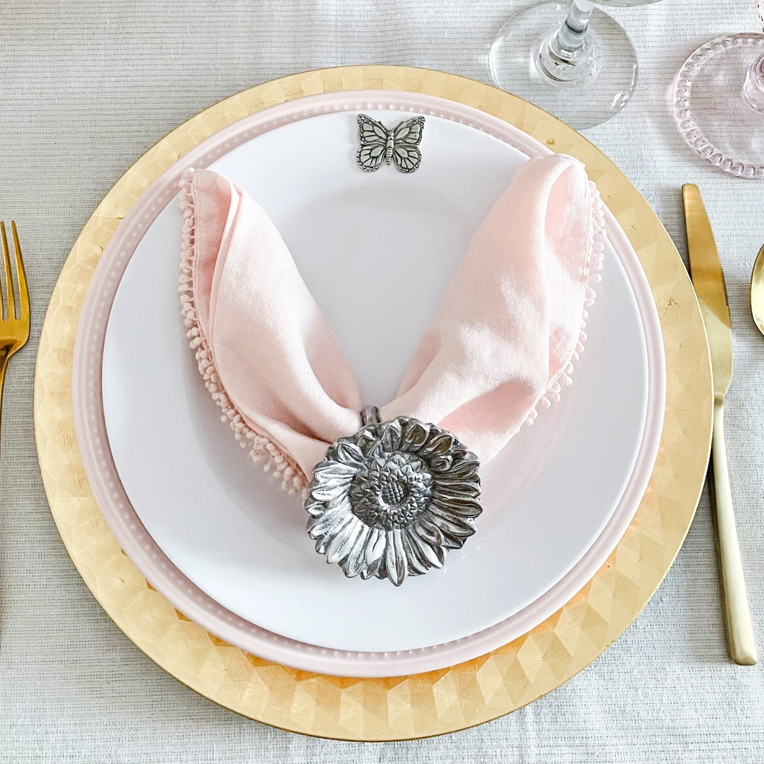 Arthur Court Butterfly Melamine Lunch Plates - Set Of 4