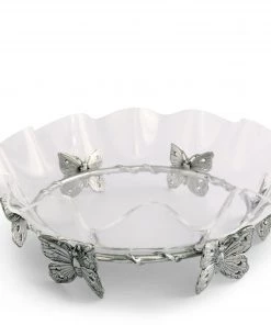 Arthur Court Acrylic Serving Bowls Butterfly Stand Acrylic Bowl 16