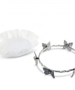 Arthur Court Acrylic Serving Bowls Butterfly Stand Acrylic Bowl 16