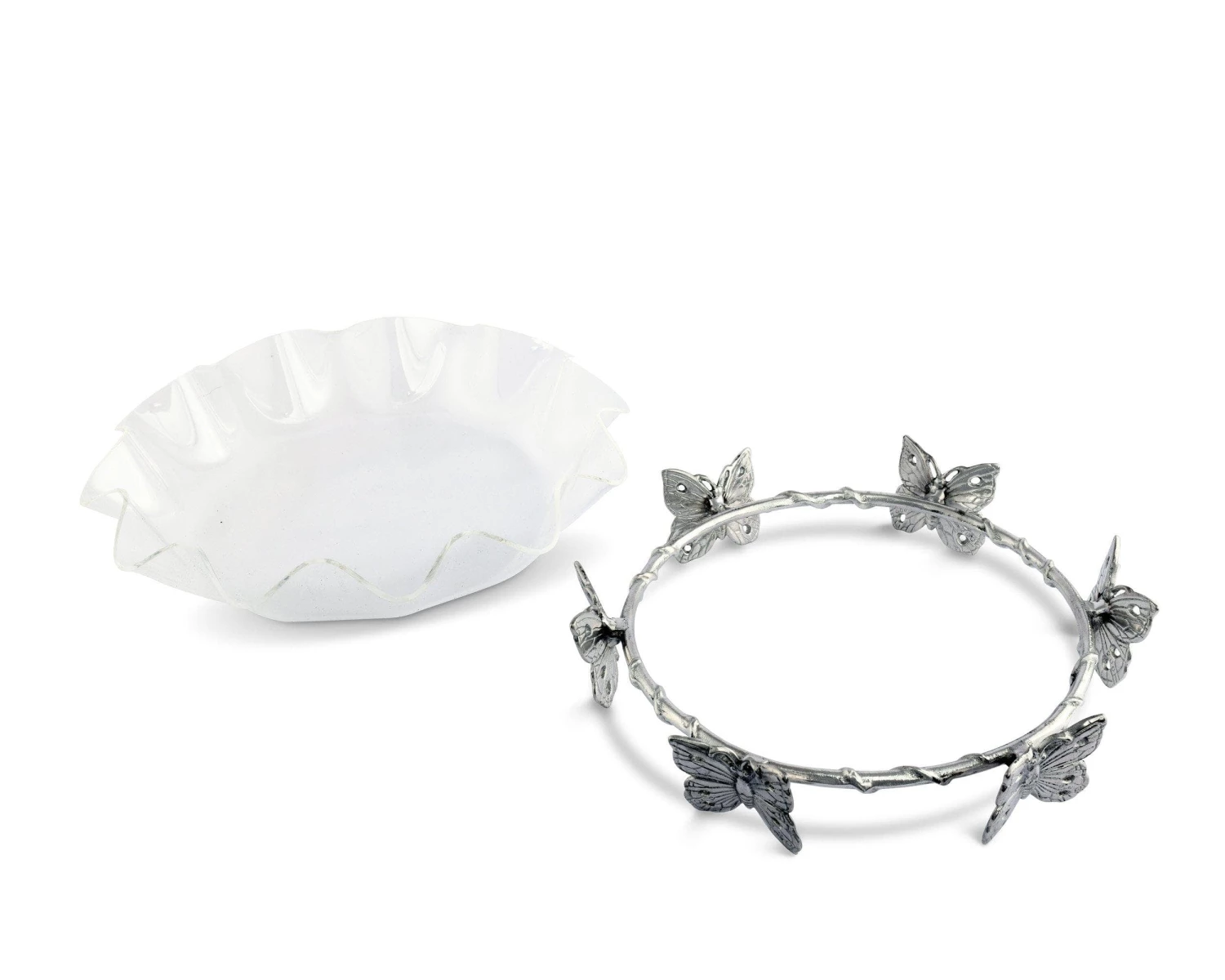 Arthur Court Acrylic Serving Bowls Butterfly Stand Acrylic Bowl 16