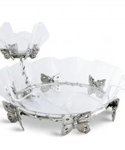 Arthur Court Acrylic Serving Bowls Butterfly Stand Acrylic Bowl 16