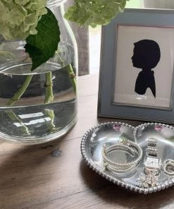 Arthur Court Engravable Beaded Heart Tray