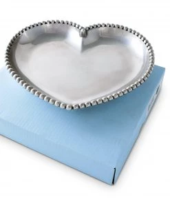 Arthur Court Engravable Beaded Heart Tray