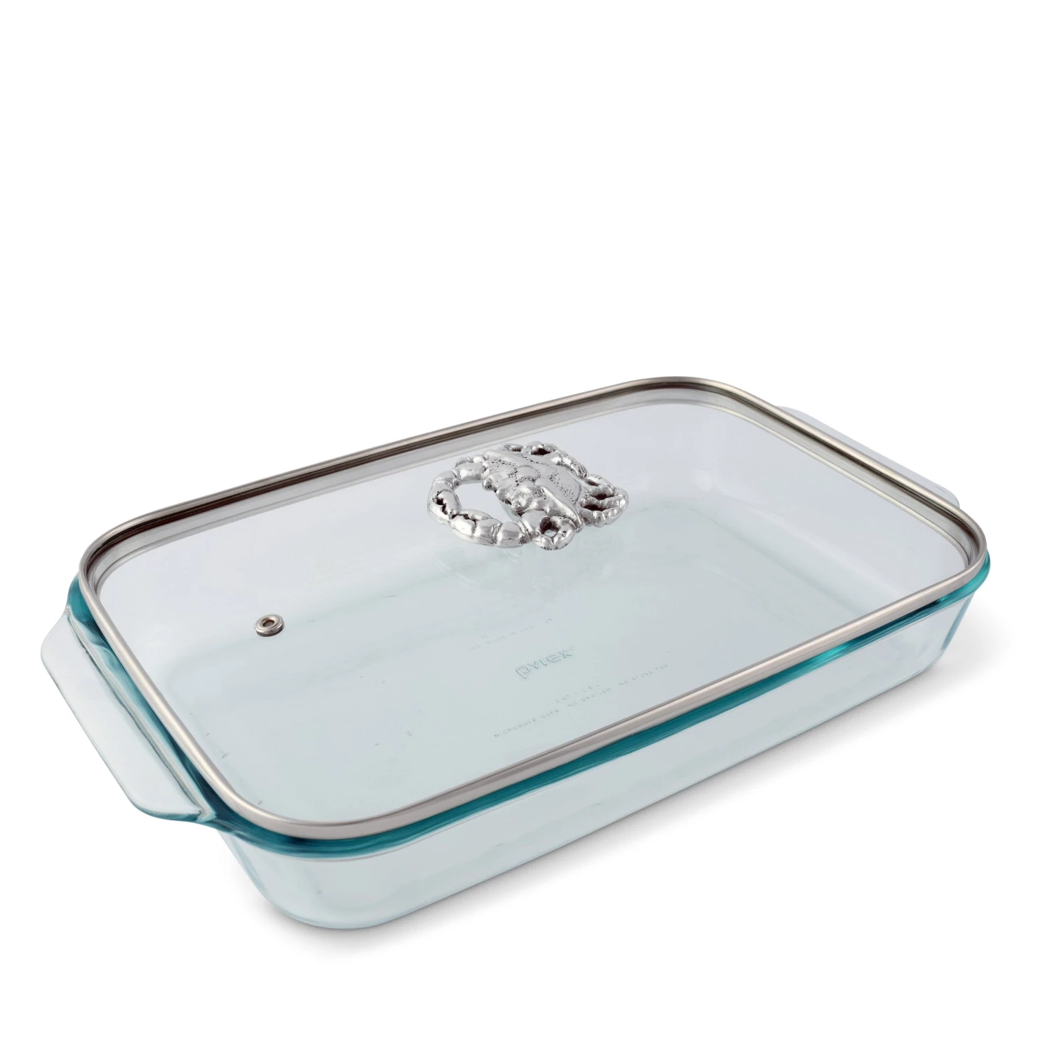 Arthur Court Crab Lid With Pyrex 3 Quart Baking Dish