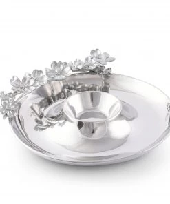 Arthur Court Chip & Dip Sets Butterfly And Dogwood Chip And Dip