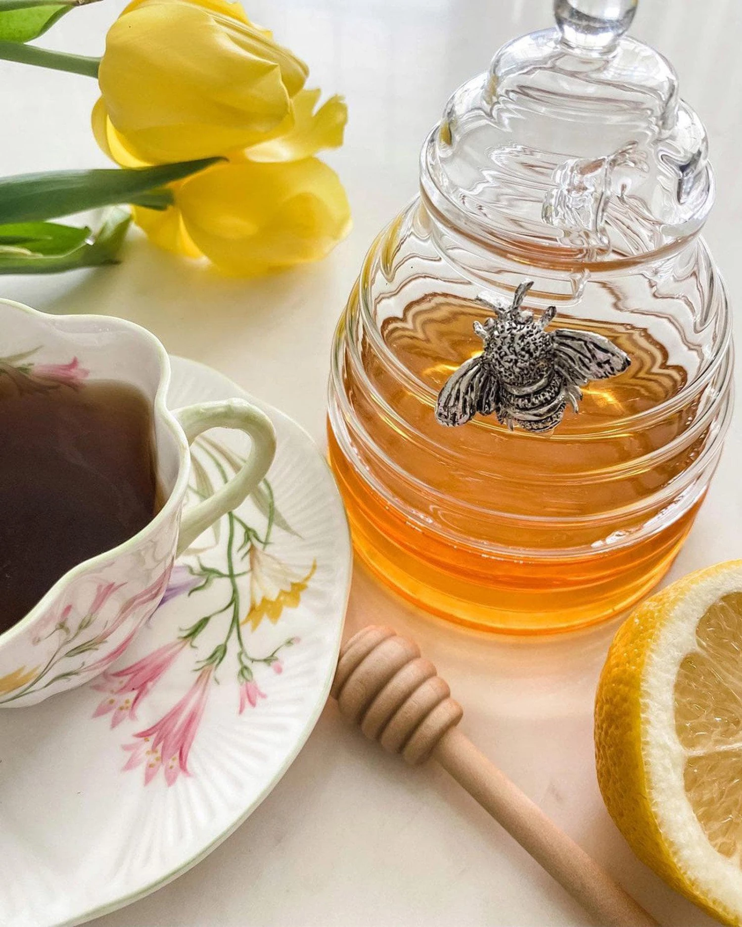 Arthur Court Silver Bee Honey Jar / Pot With Dipper