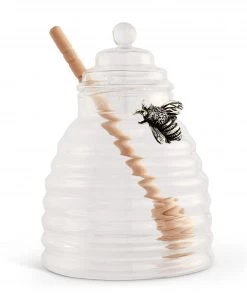 Arthur Court Silver Bee Honey Jar / Pot With Dipper