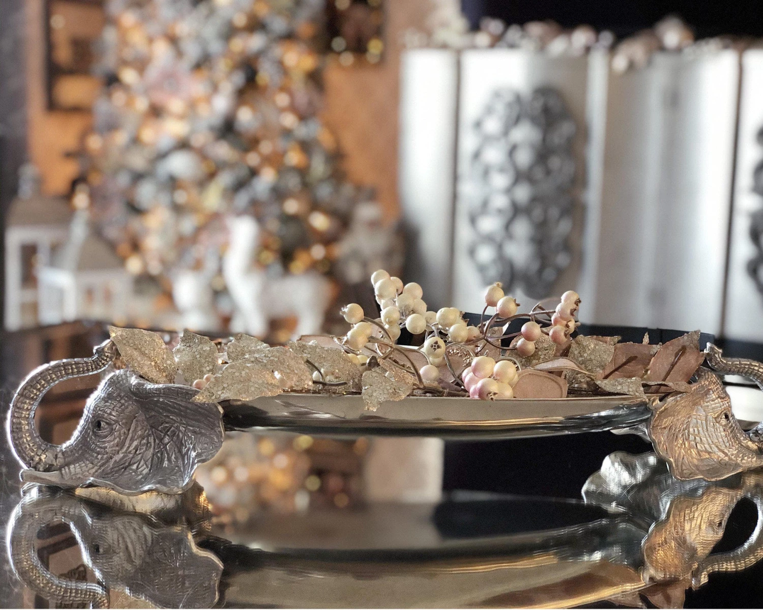 Arthur Court Elephant Centerpiece Tray