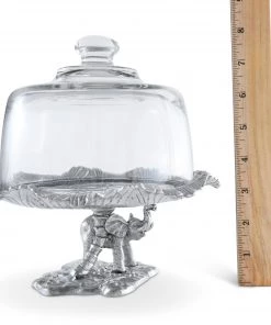 Arthur Court Elephant Plate With Glass Dome