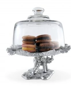 Arthur Court Elephant Plate With Glass Dome