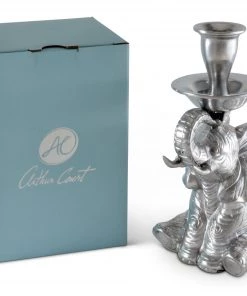 Arthur Court Elephant Taper Candle Holder