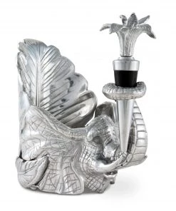 Arthur Court Elephant Wine Coaster And Stopper Set