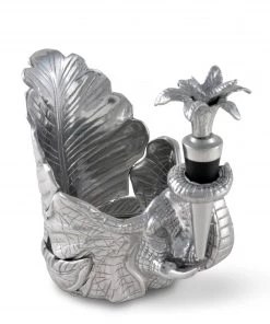 Arthur Court Elephant Wine Coaster And Stopper Set