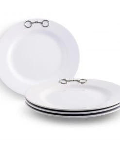 Arthur Court Equestrian Bit Melamine Lunch Plates - Set Of 4