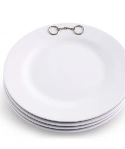 Arthur Court Equestrian Bit Melamine Lunch Plates - Set Of 4