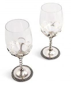 Arthur Court Equestrian Pair Of Wine Glasses
