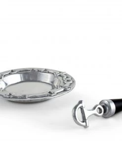 Arthur Court Equestrian Wine Coaster And Stopper Set