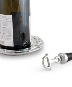 Arthur Court Equestrian Wine Coaster And Stopper Set