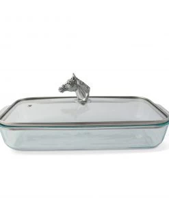 Arthur Court Horse Head With Pyrex 3 Quart Baking Dish