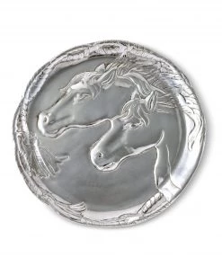 Arthur Court Horse Plate With Glass Dome Dessert Stands