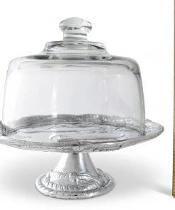 Arthur Court Horse Plate With Glass Dome Dessert Stands