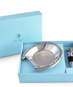 Arthur Court Coasters Horseshoe Wine Coaster And Stopper Set