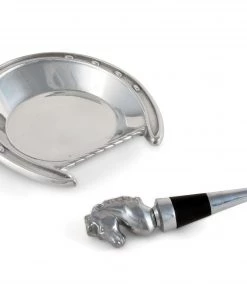 Arthur Court Coasters Horseshoe Wine Coaster And Stopper Set