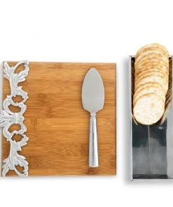 Arthur Court Acanthus Bamboo Cheese Set Cheese Boards & Cheese Sets