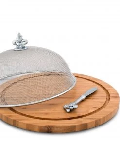 Arthur Court Cheese Boards & Cheese Sets Fleur De Lis 3 Piece Picnic Cheese Board /Spreader