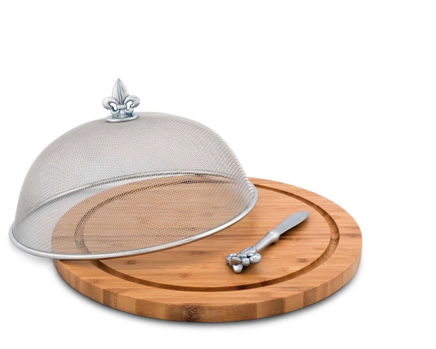 Arthur Court Cheese Boards & Cheese Sets Fleur De Lis 3 Piece Picnic Cheese Board /Spreader