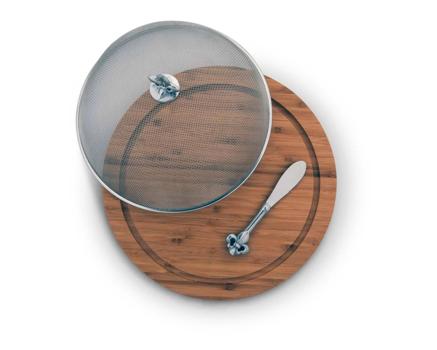 Arthur Court Cheese Boards & Cheese Sets Fleur De Lis 3 Piece Picnic Cheese Board /Spreader