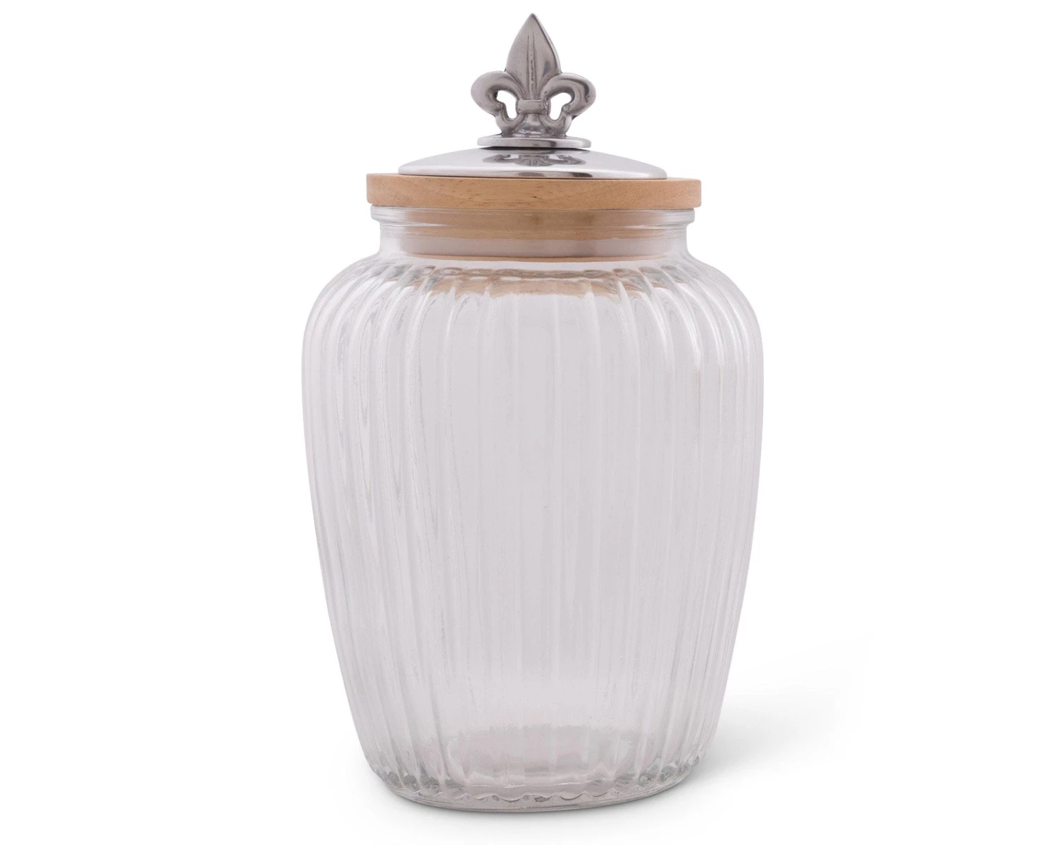 Arthur Court Fleur De Lis Glass Canister
