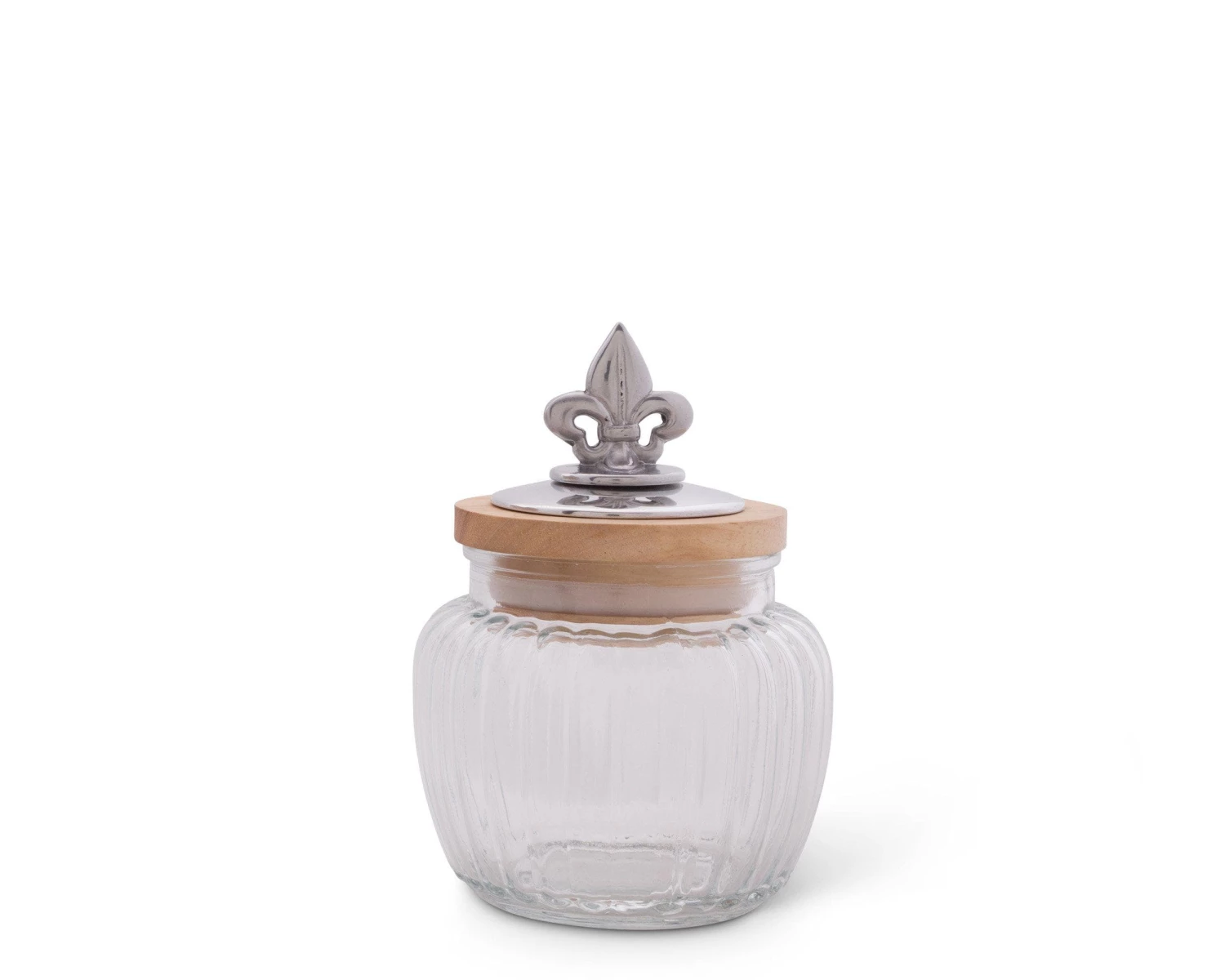 Arthur Court Fleur De Lis Glass Canister