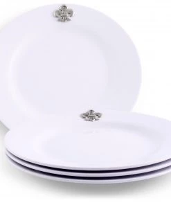 Arthur Court Fleur De Lis Melamine Lunch Plates - Set Of 4