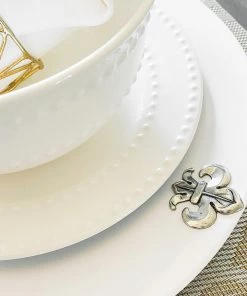 Arthur Court Fleur De Lis Melamine Lunch Plates - Set Of 4