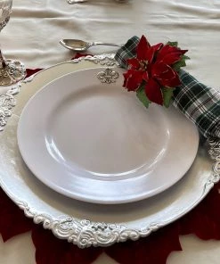 Arthur Court Fleur De Lis Melamine Lunch Plates - Set Of 4