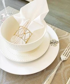 Arthur Court Fleur De Lis Melamine Lunch Plates - Set Of 4