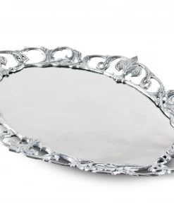 Arthur Court Fleur-De-Lis Oval Serving Tray Trays
